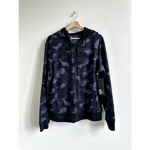 90 Degrees By Reflex Men’s Hooded Sweatshirt Size S Camouflage Navy Combo New
